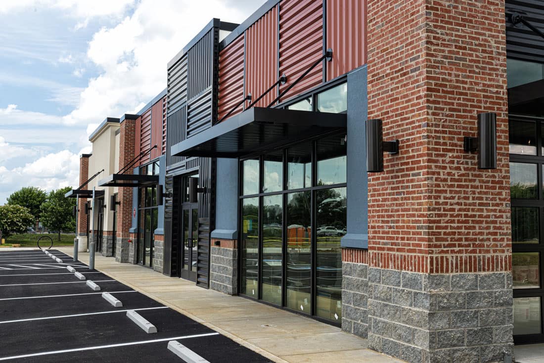 Commercial building exterior in Kelowna